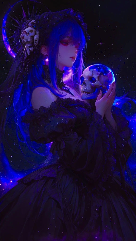 美女×髑髏 AIアート｜高解像度デジタル作品