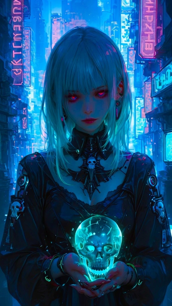 美女×髑髏 AIアート｜高解像度デジタル作品