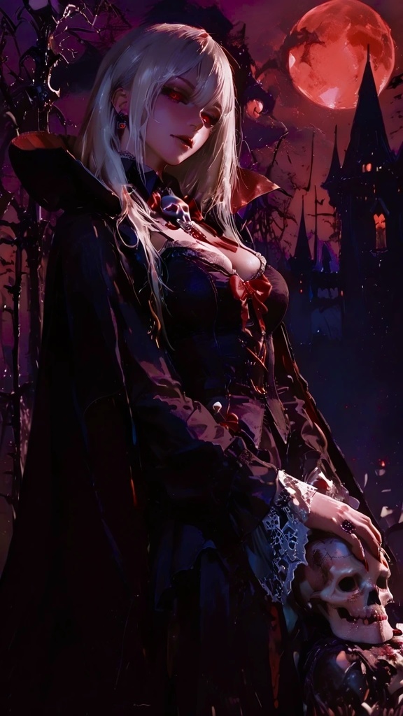 美女×髑髏 AIアート｜高解像度デジタル作品