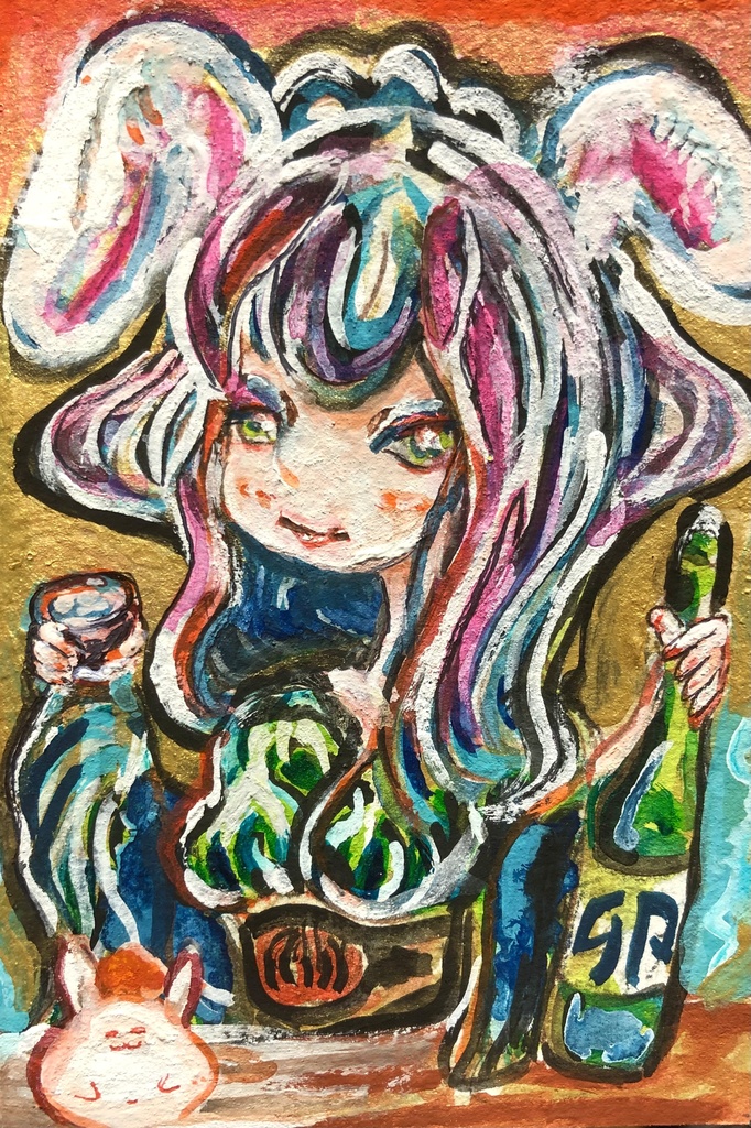 卯年正月イラスト(スタンドフレーム付き)