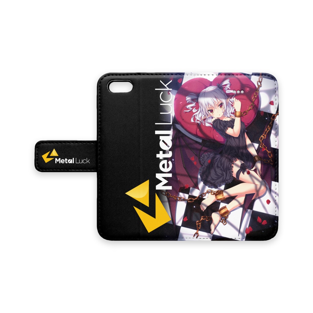 モノクロームに紅を 手帳型iphoneケース