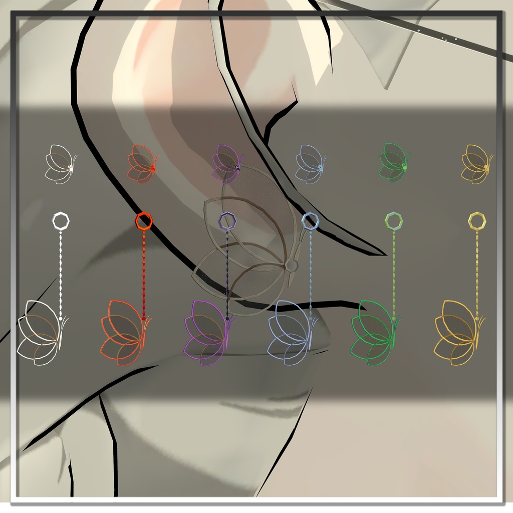 蝶の耳飾り_Butterfly Earring