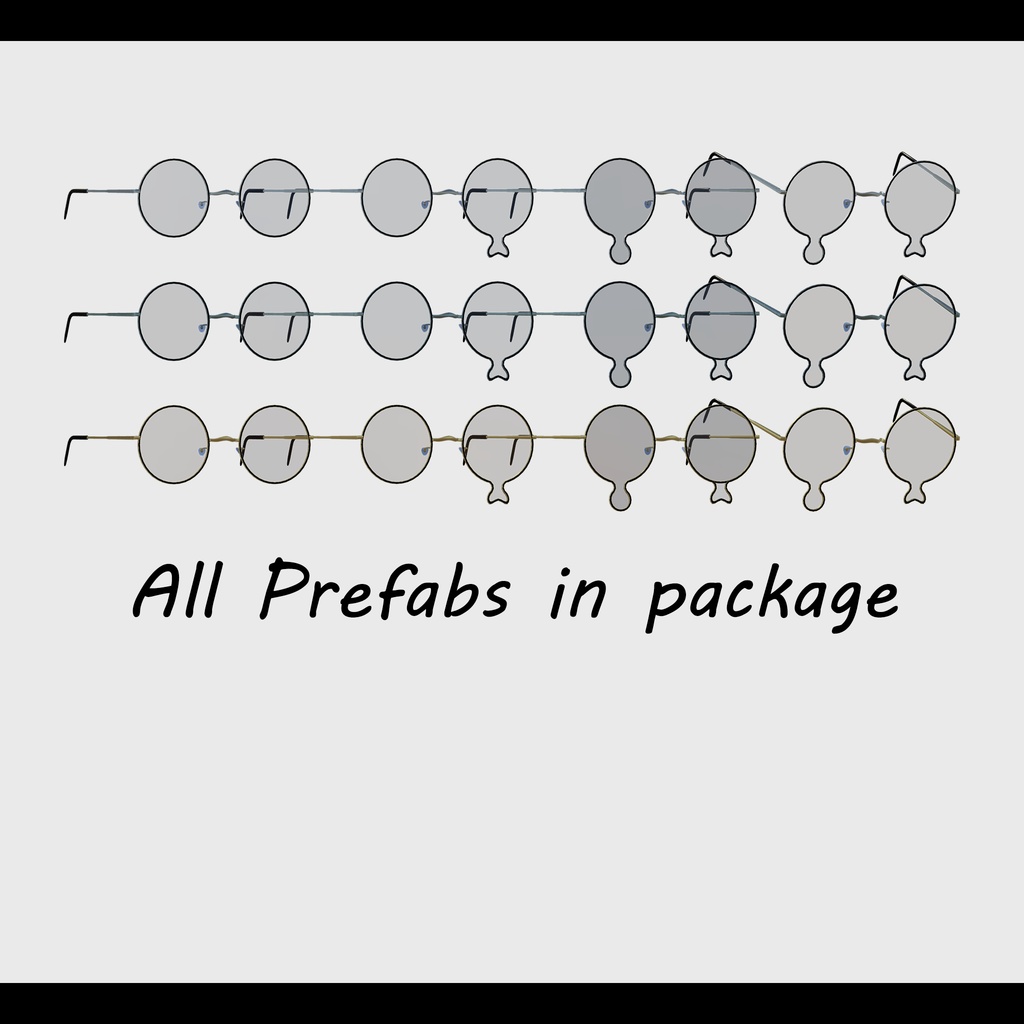 【VRChat用】simple glasses pack_眼鏡セット