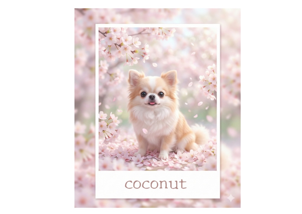 ココナッツ｜夢かわチワワ イラスト2枚セット（高解像度）