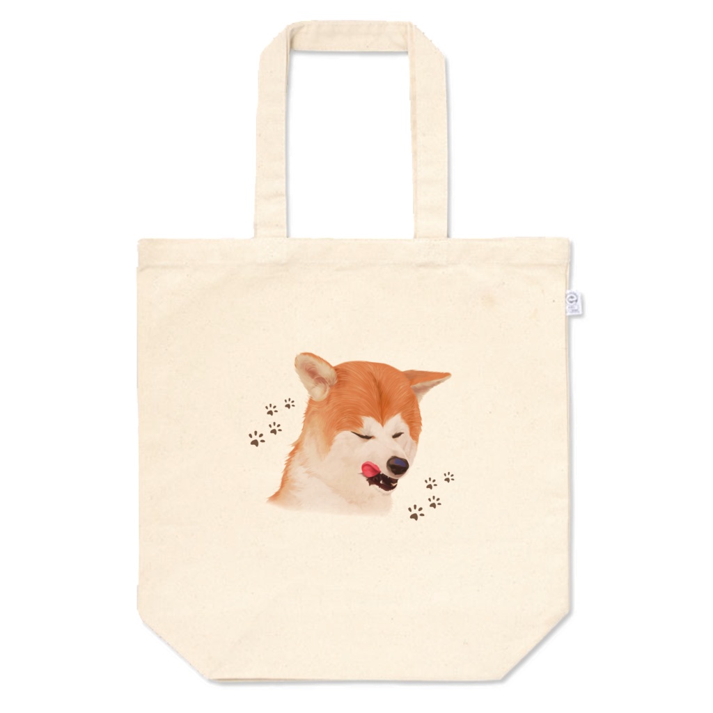秋田犬のイラストバッグ