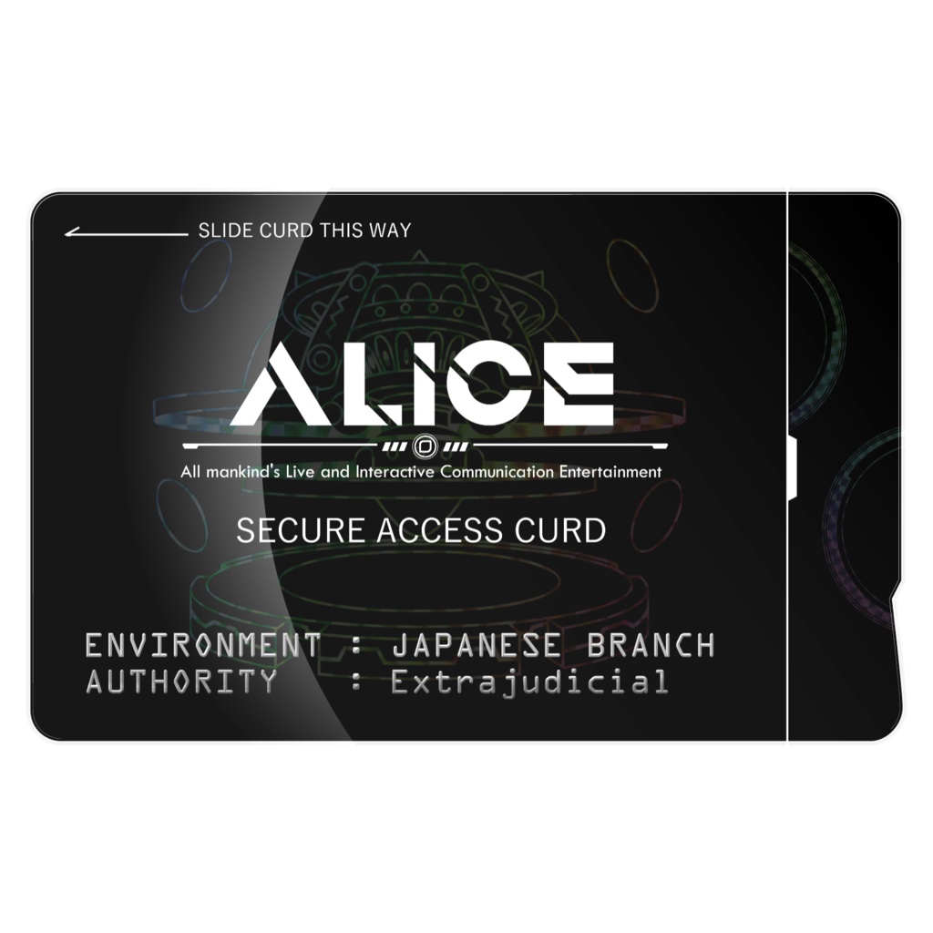 【クラフィ】ALICEセキュリティアクセスカード風　ICカードステッカー