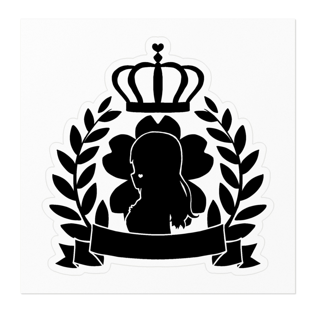 りる王国紋章ステッカー(黒)