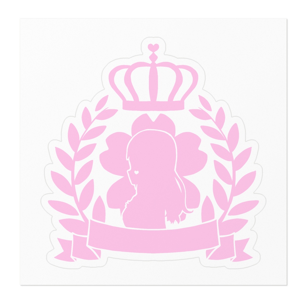 りる王国紋章ステッカー(ピンク)