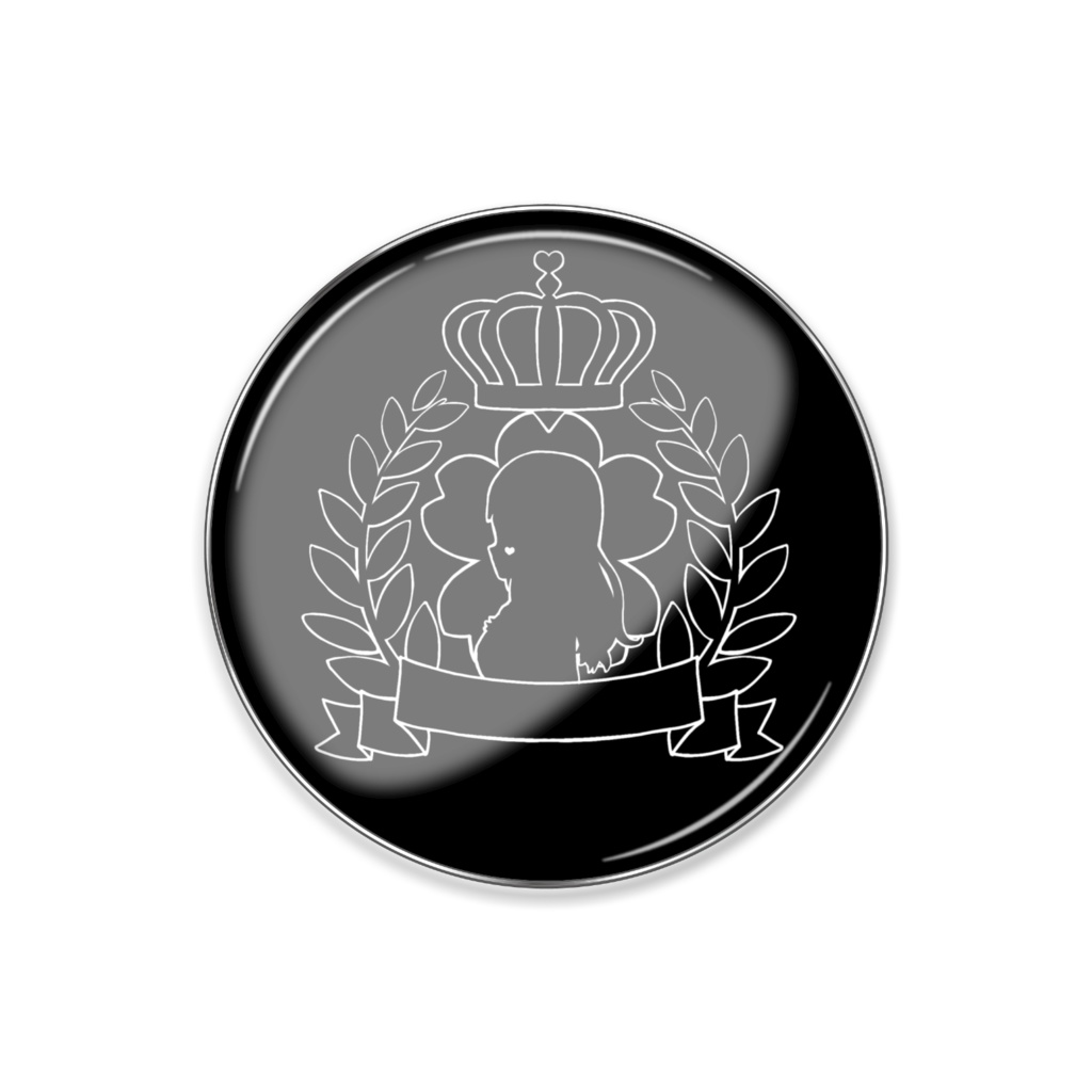 りる王国紋章ピンバッジ(黒)