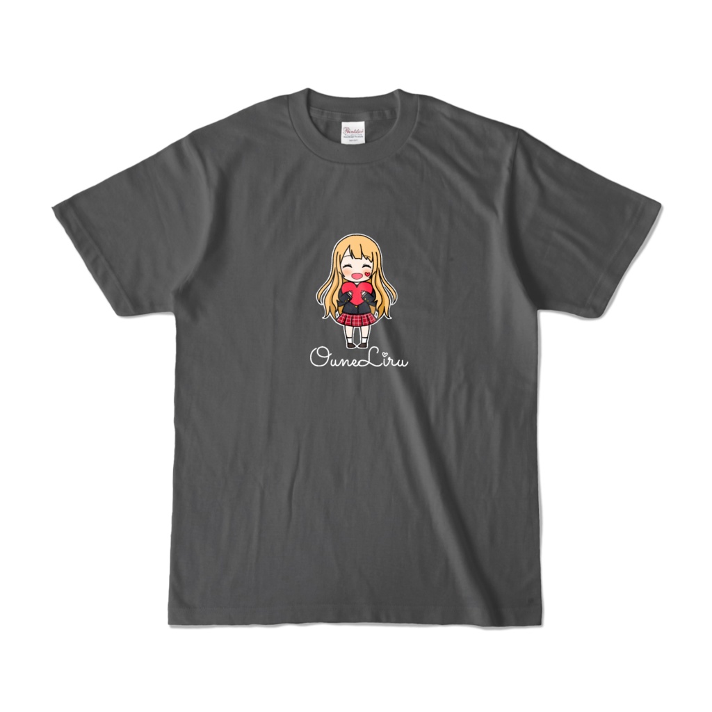 桜音りるイラスト入りTシャツ(グレー)