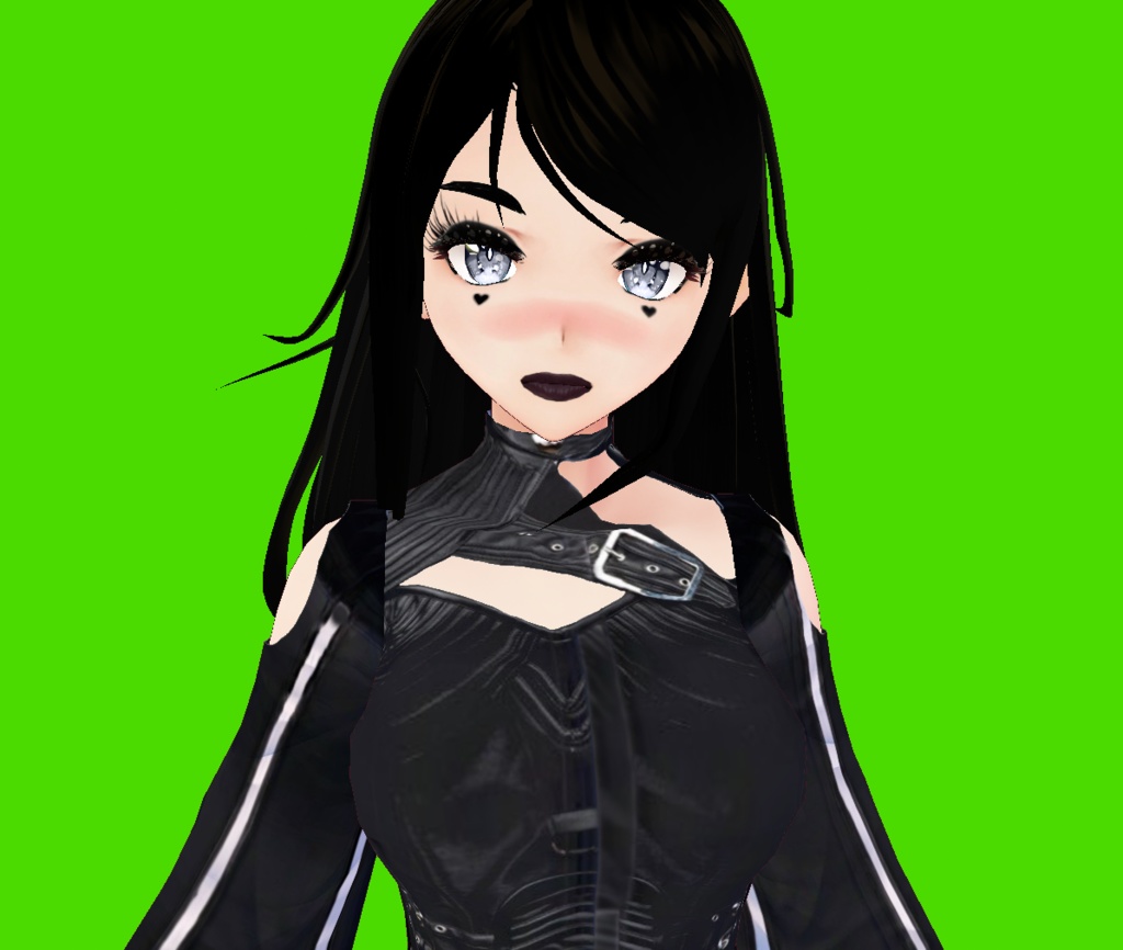 Makeup - Face Skin - Pale Lips, Long Lashes Black Heart Blush