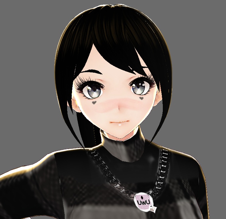 Makeup - Face Skin - Pale Lips, Long Lashes Black Heart Blush