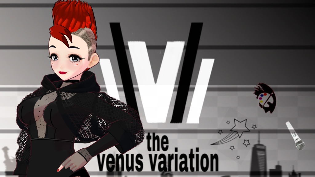 VRoid Makeup - Face Skin Set - Red Lipstick Kawaii Blush - Set of 3