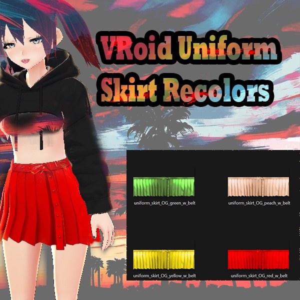 Skirt Clothes - VRoid Uniform Skirt Recolors 