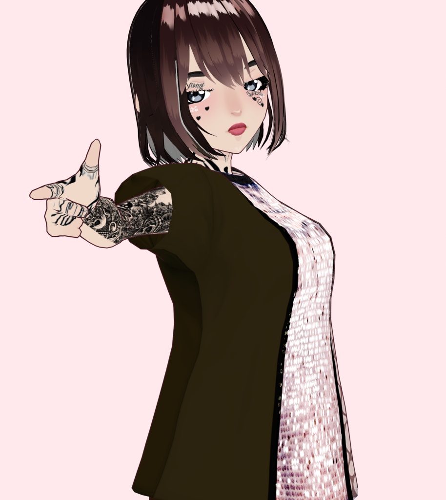 VRoid Clothes - Animal Print Tee T-Shirt - Snakeskin