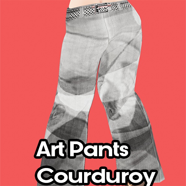VRoid Clothes _ Asymmetric Artsy Pants Grey White