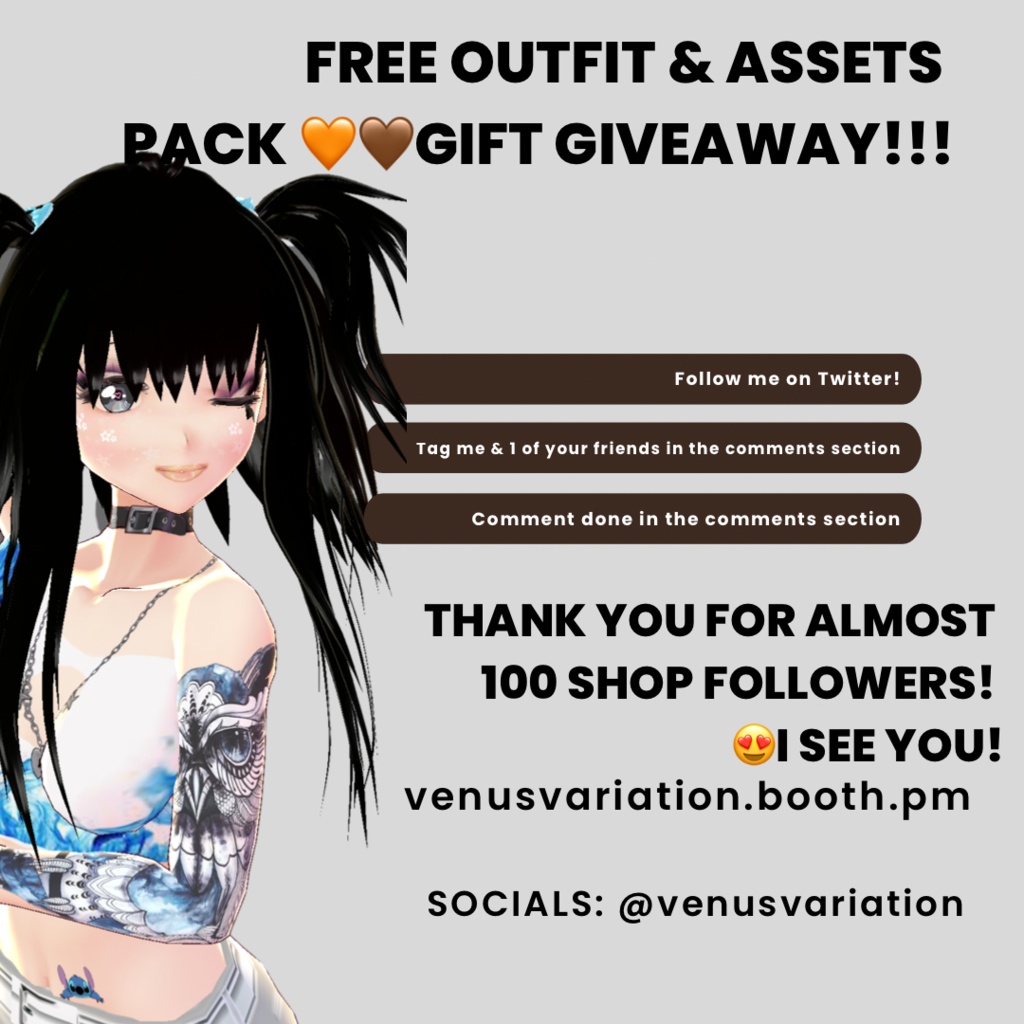 Thank you! Gift Outfit Giveaway and Hand Assets! 