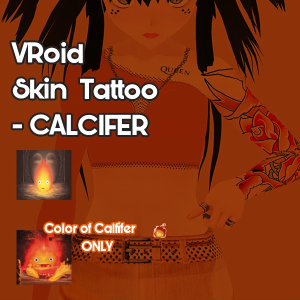 VRoid - Tattoo Calcifer Belly Tattoo