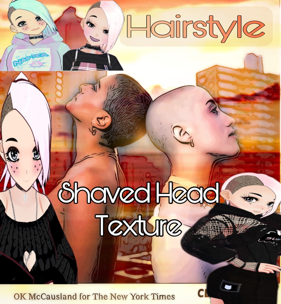 Shaved Hair - Shaved Texture for Shaved/Bald Hair Styles