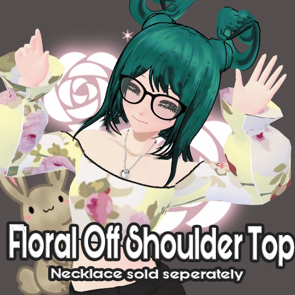 Shirt - Off Shoulder Top - Floral  