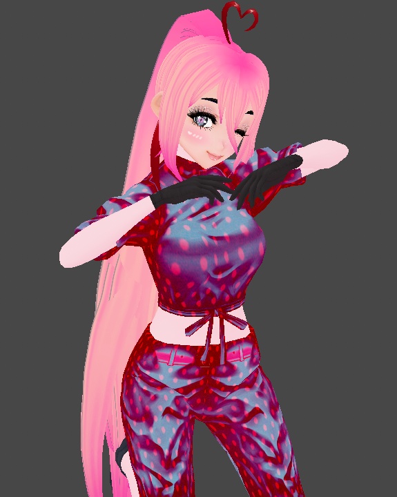 VRoid Makeup & Polka Dot Outfit - Posh in Pink