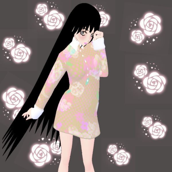 VRoid - Floral Dress with Collar