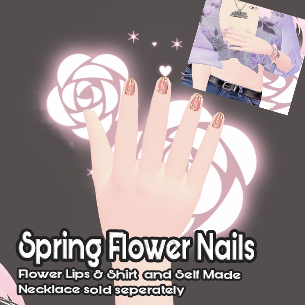 Nail Polish Nails - Flower Nails 5 Pack