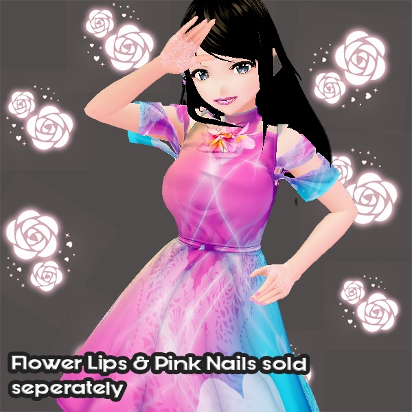 Free - VRoid Dress - Retrowave Hearts Outfit