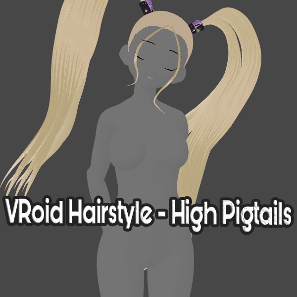 VRoid Hair - Long Hair High Pigtails Hairstyle