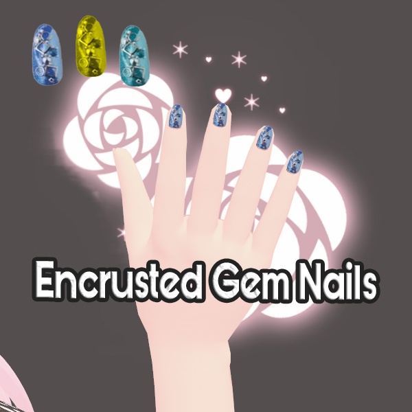 VRoid Nails & Nail Polish - Gem Encrested Nails