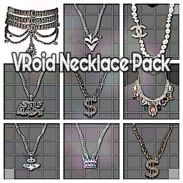 VRoid Necklaces Pack - 14 Pack! Necklaces for 3D Models