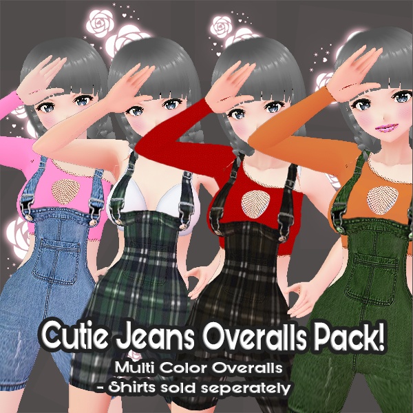 VRoid Overalls Jumper Jean - 5 Assorted Colors