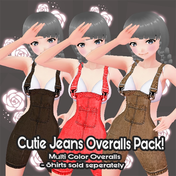VRoid Overalls Jumper Jean - 5 Assorted Colors