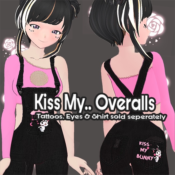 VRoid Clothes - Kiss My... Jean Overalls - 2D & 3D version