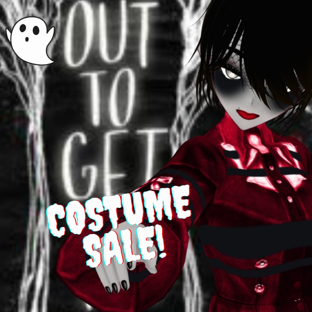 Zombie/Vamp Free Halloween Costume Dress (Recolor with Makeup)
