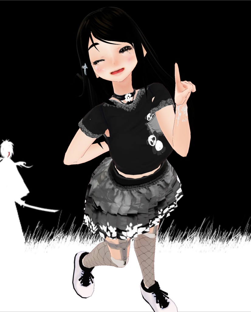 【VRoid】 - Black Panda Girl Outfit