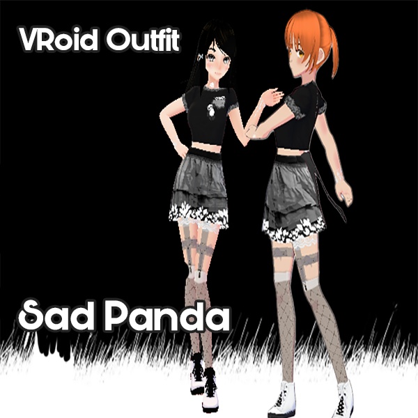 【VRoid】 - Black Panda Girl Outfit