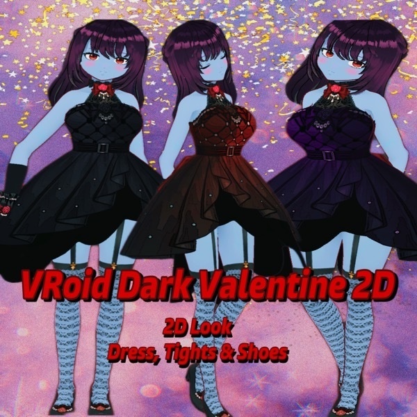 【VRoid】 Dark Party Dress - 3 Colors