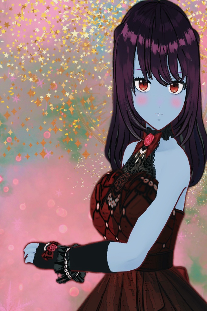 【VRoid】 Dark Party Dress - 3 Colors