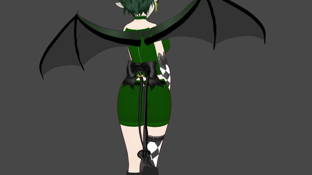 VRoid - Wings Bat Wings and Heart Tail Hair Preset (3 sizes)