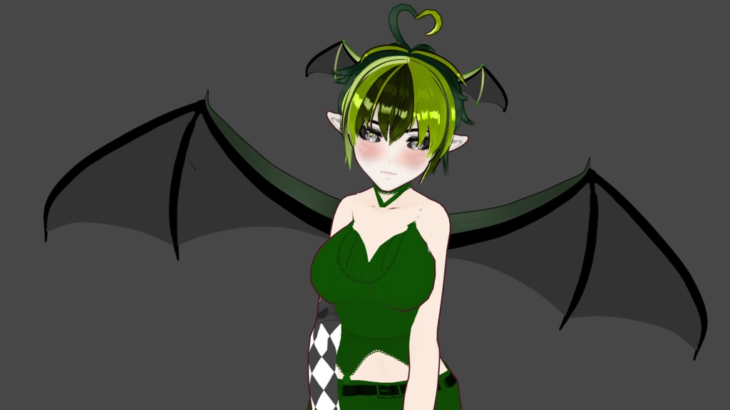 VRoid - Wings Bat Wings and Heart Tail Hair Preset (3 sizes)