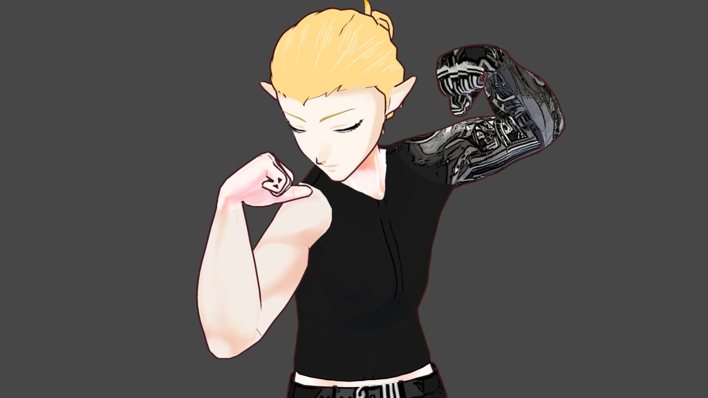 【VRoid】Male Hairstyle - Short Hair Man Bun with Ponytail