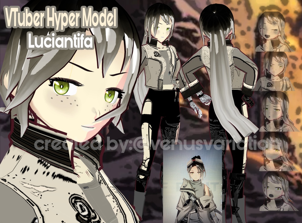 【VRoid】 Long Hair Ponytail - 2D Looking Style