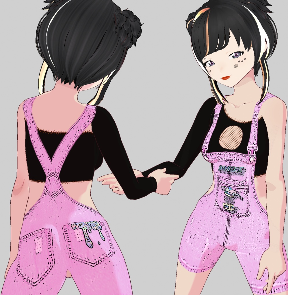 【VRoid】Overalls Shorts Set - Catch My Drip