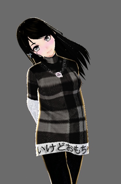 VRoid Sweater with Sleeves Outfit & Cross Sneakers