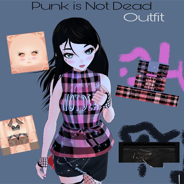 VRoid Outfit - Punk Style (3D and 2D Look)