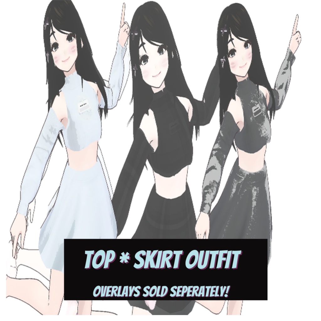 VRoid Outfit - Top & Skirt Sets (with Decal overlays)
