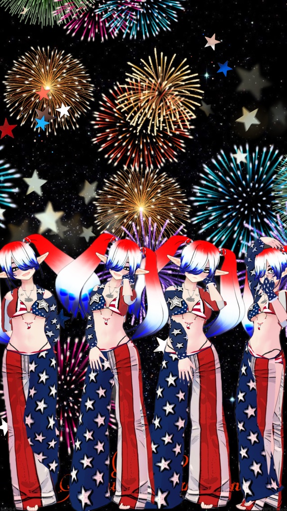 VRoid Independence Flag USA Outfit - July 4th TY 500 followers