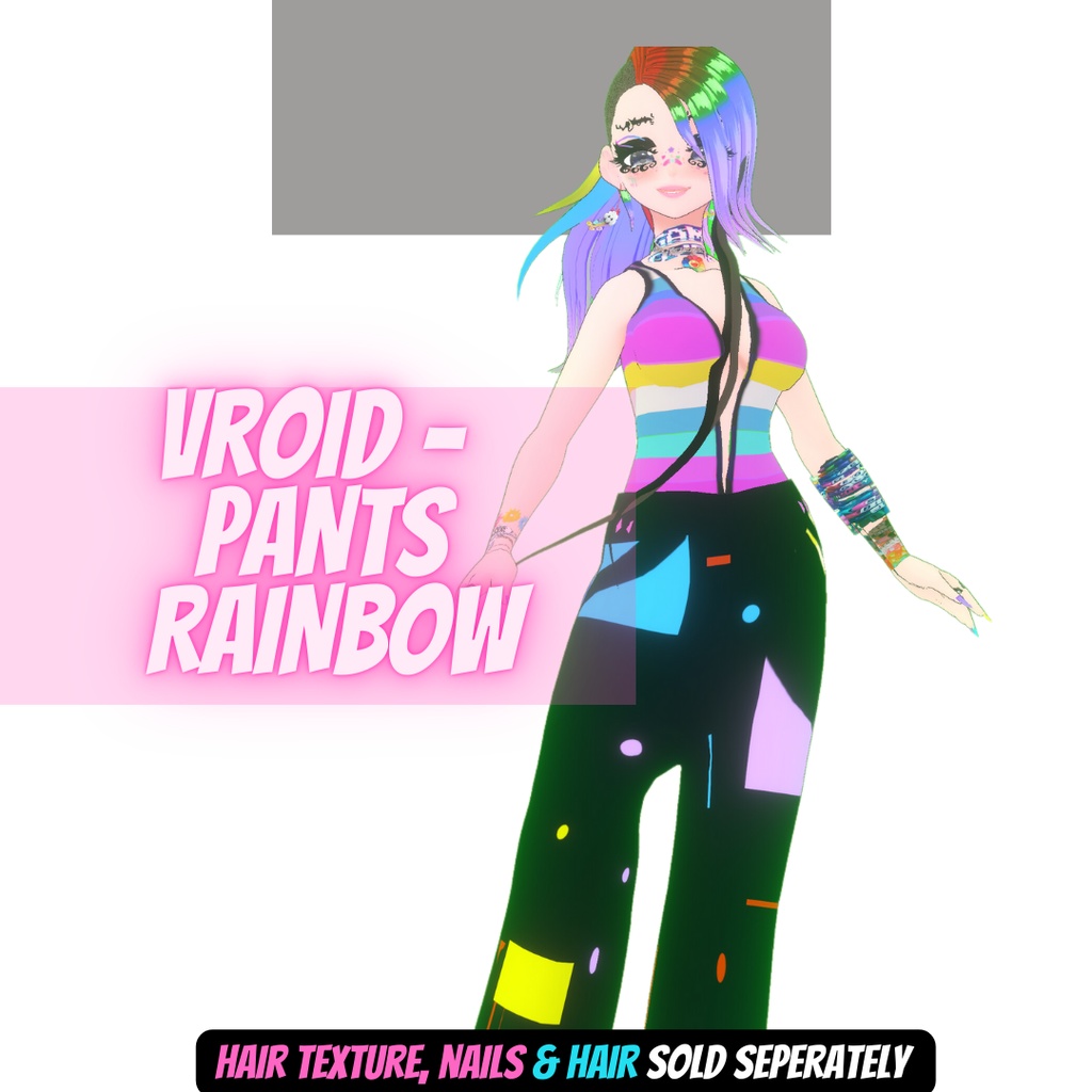 VRoid Pants / Jeans Texture Rainbow Pride Month Pants