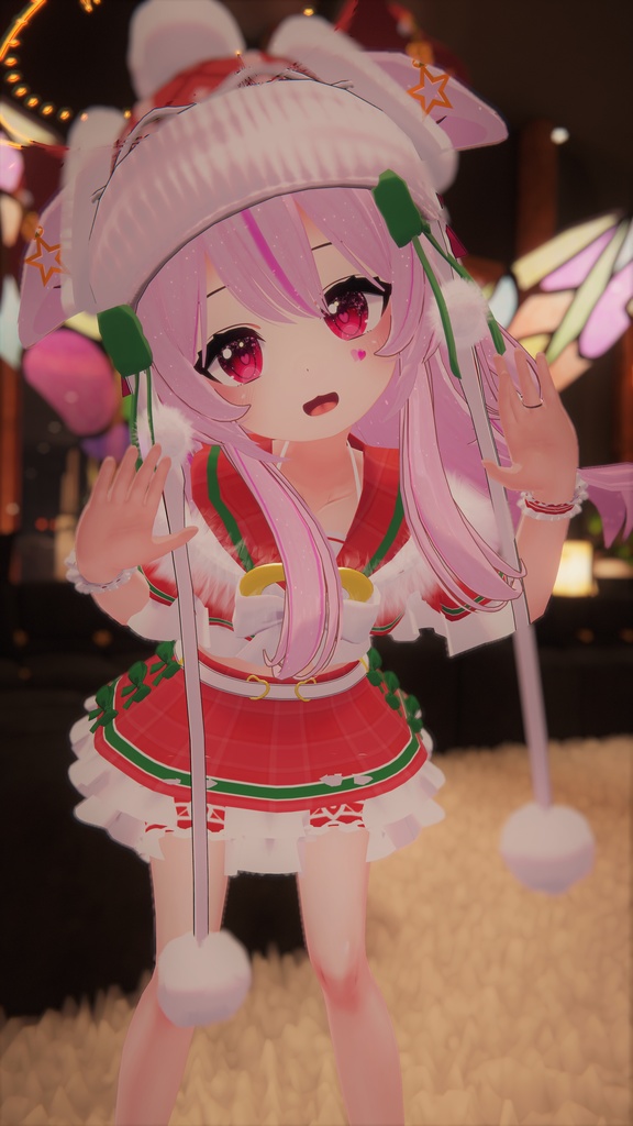 【6アバター対応】イヤーカバー付きもふもふニット帽